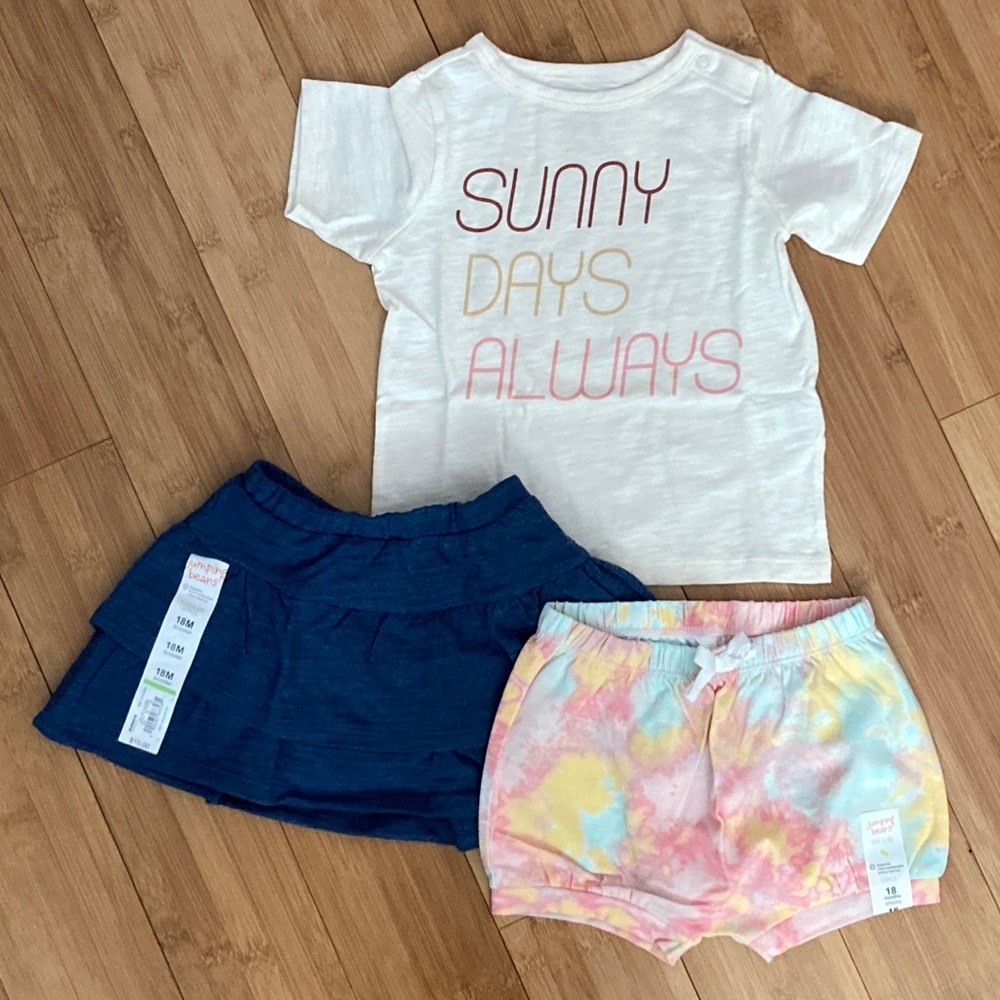 Toddler girl Play Clothes (18M) —1 top, 2 bottoms